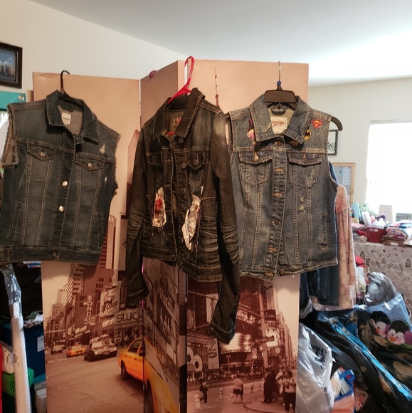 Handmade Vintage Jean Jackets and Vest - Picture 7 of 8